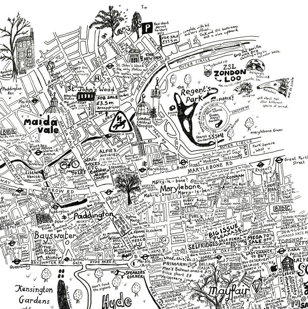 London Maps: Check Out This Beautiful Hand Drawn Map of the City of ...