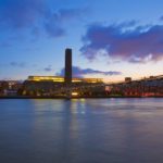The Tate Modern lit up at dusk