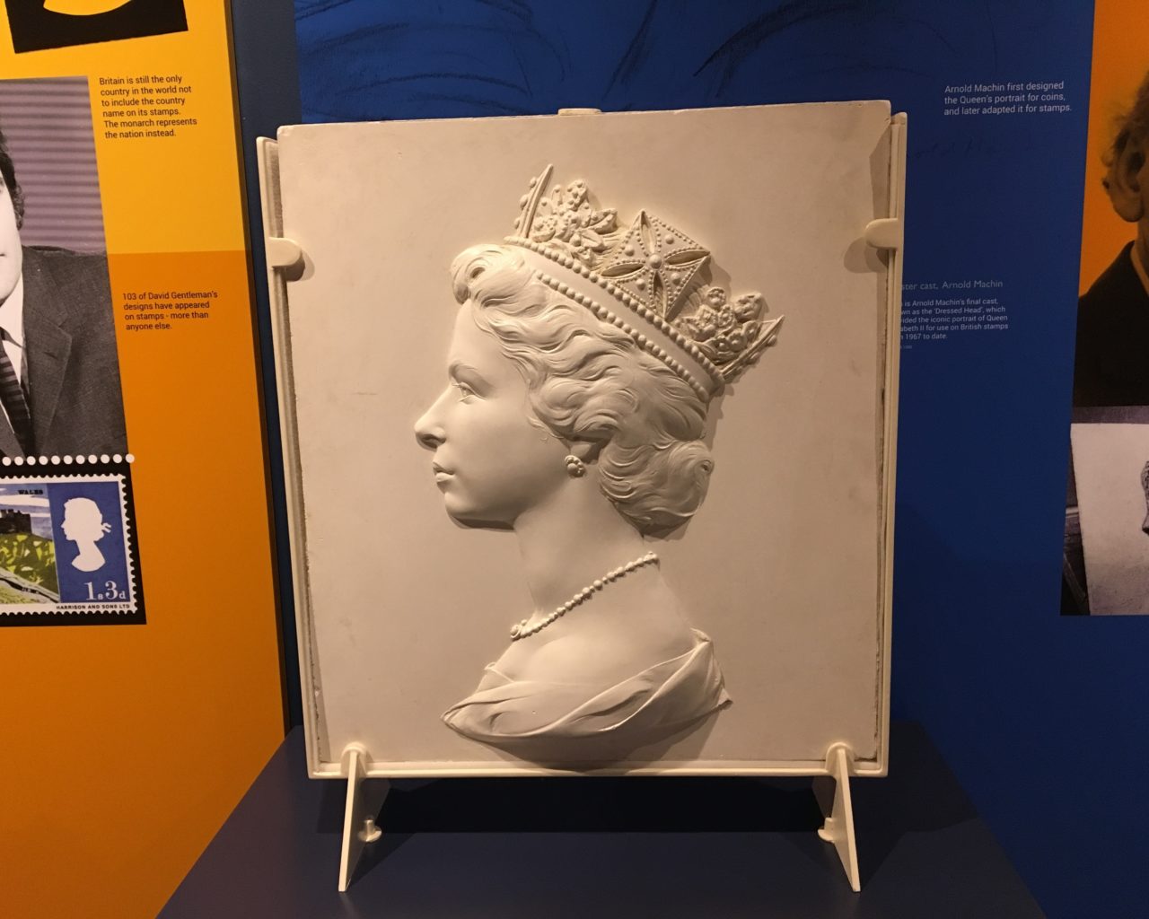 Plaster cast of Queen's head for British stamps