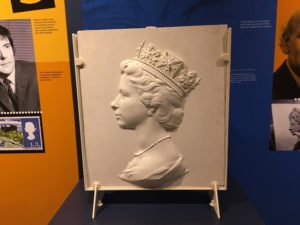 Plaster cast of Queen's head for British stamps