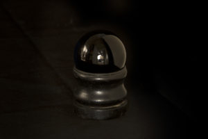 Small black crystal ball, used by Paignton witch 'Smelly Nelly' (c) Museum of Witchcraft, Boscastle