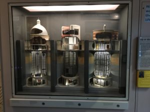 Models of elevators at Borough Station - London Transport Museum