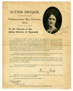 Astor’s first election campaign leaflet, Nov 1919