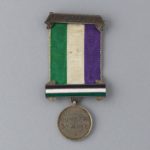 WSPU Hunger Strike medal awarded to Caroline Lowder Downing, 1912.