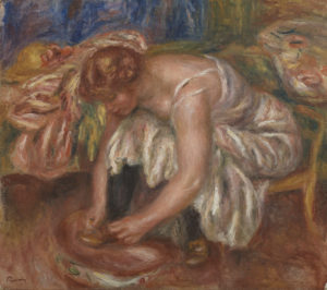Woman tying her Shoe - Pierre-Auguste Renoir, c. 1918