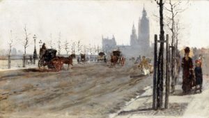 Giuseppe de Nittis (1846 – 1884) - The Victoria Embankment, London, 1875. Private collection