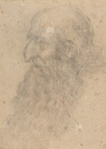 Leonardo da Vinci, 'The head of an old bearded man in profile', c.1519