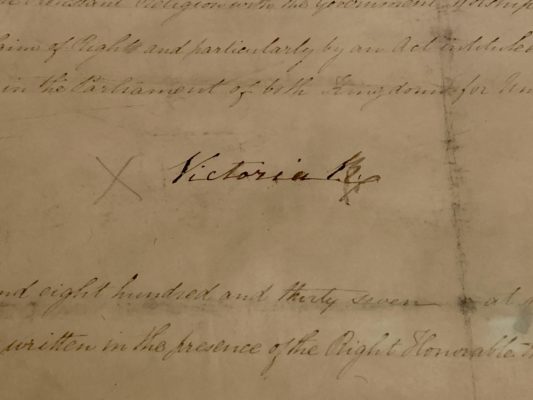 The Protestant Oath, 1837. Signed by Victoria to start her reign.