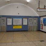Doors at the start of the tour without people in the photo