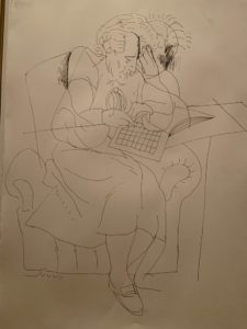 David Hockney - Mother with Crossword Puzzle June 1983