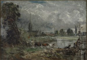 John Constable, Salisbury Cathedral from the Meadows, c. 1829 