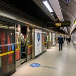 Jubile line train at modern Westminster station