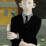 Man with a Feather (Self Portrait) 1943 (oil on canvas)