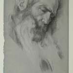 Frederic Leighton (1830–1896), Study for Michelangelo Nursing his Dying Servant, head of servant, c.1861 © Royal Borough of Kensington and Chelsea