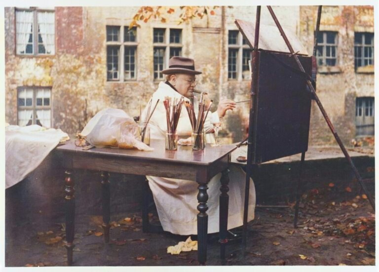 Sir Winston Churchill painting in Belgium September 1946 c Churchill Archives Centre CSCT 5 6 160 2 768x551